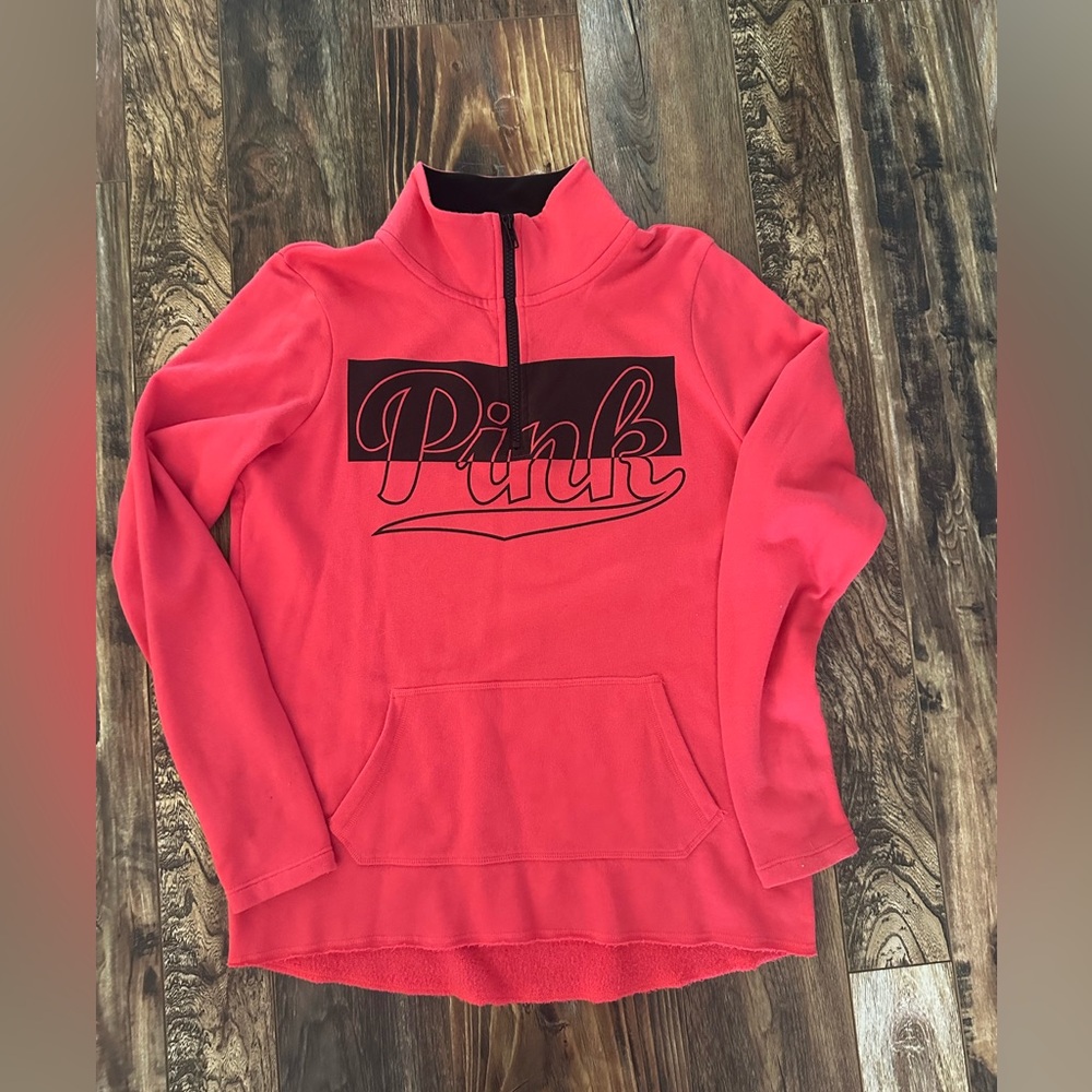 “PINK” half zip mock neck sweatshirt. XS